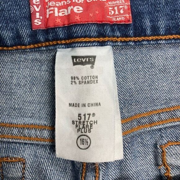 LEVIS Jeans For Girls 517 Stretch Flare Plus Size 16.5 ( Juniors) Blue‎ - Picture 9 of 11